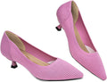 Womens Kitten Heels Pumps Shoes Comfortable Knit Closed Toe Heels is