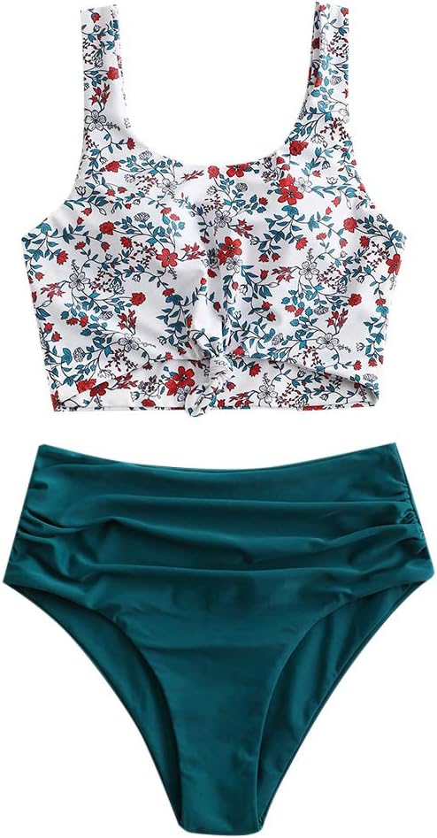 ZAFUL Women's High Waisted Tankini Set for Stylish Summer Fun