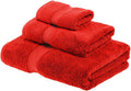 Superior Egyptian Cotton Pile 3 Piece Towel Set - Plush Luxury Red