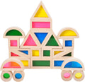 Wood Building Blocks Set 24pcs - Rainbow Wooden Stacking Toy