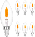 E12 Base C35 Flame Tip Flicker Bulbs - Crystal Clear Candle Light