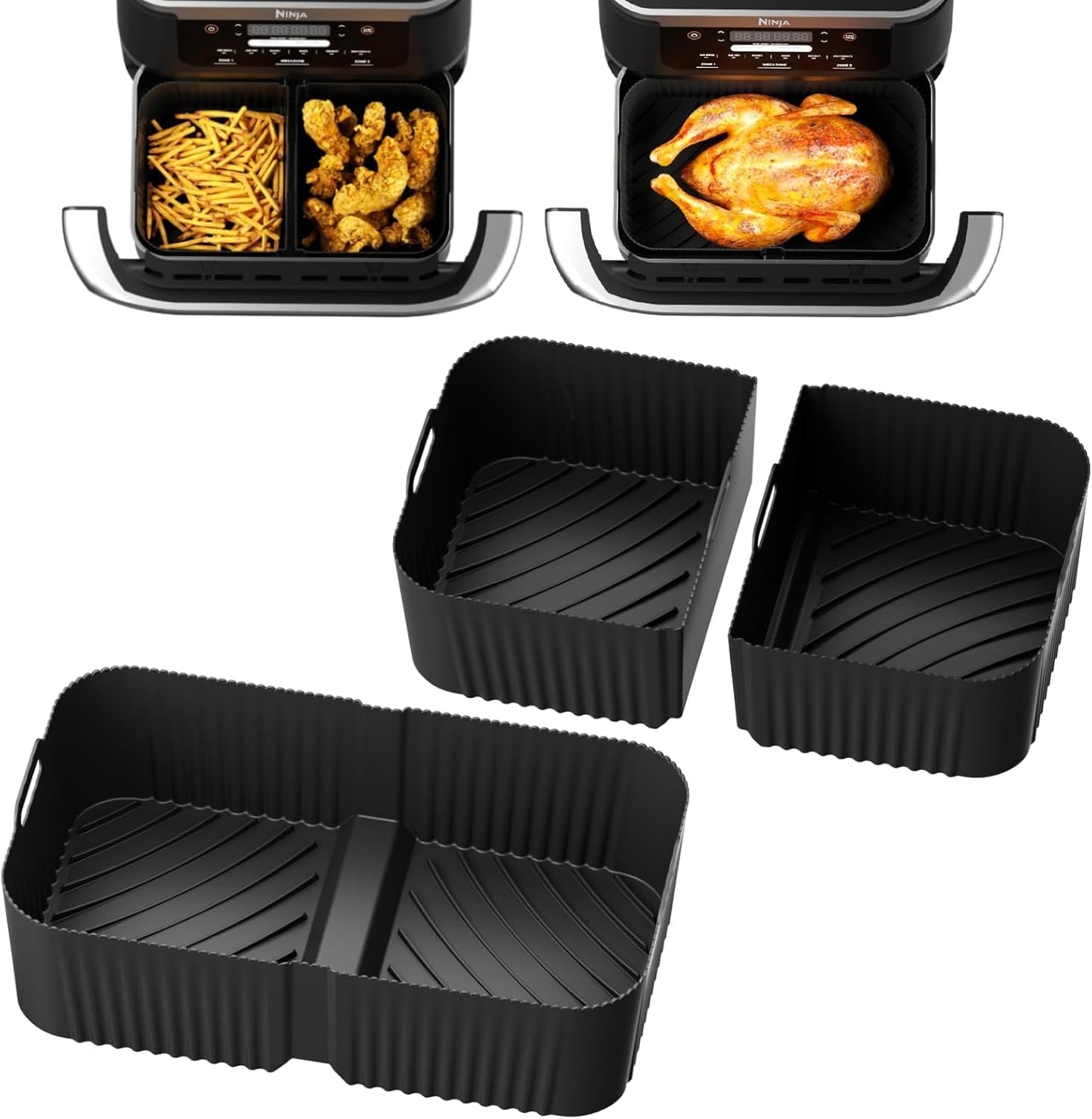 Reusable Silicone Liners Set for Ninja Air Fryer - BPA Free, Dishwasher Safe - Luxital