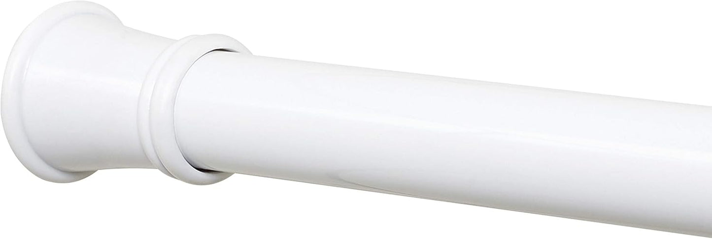 Zenna Home Premium Tension Shower Rod - No Drill Install, Rust Resistant, Adjustable 26-76 White