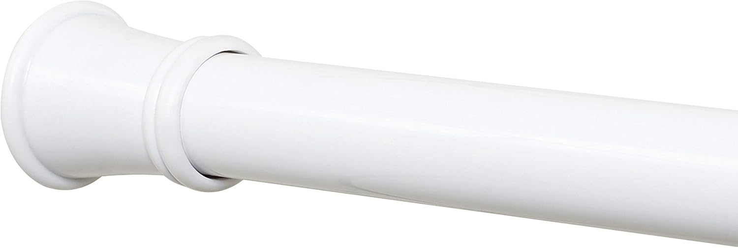 Zenna Home Premium Tension Shower Rod - No Drill Install, Rust Resistant, Adjustable 26-76 White