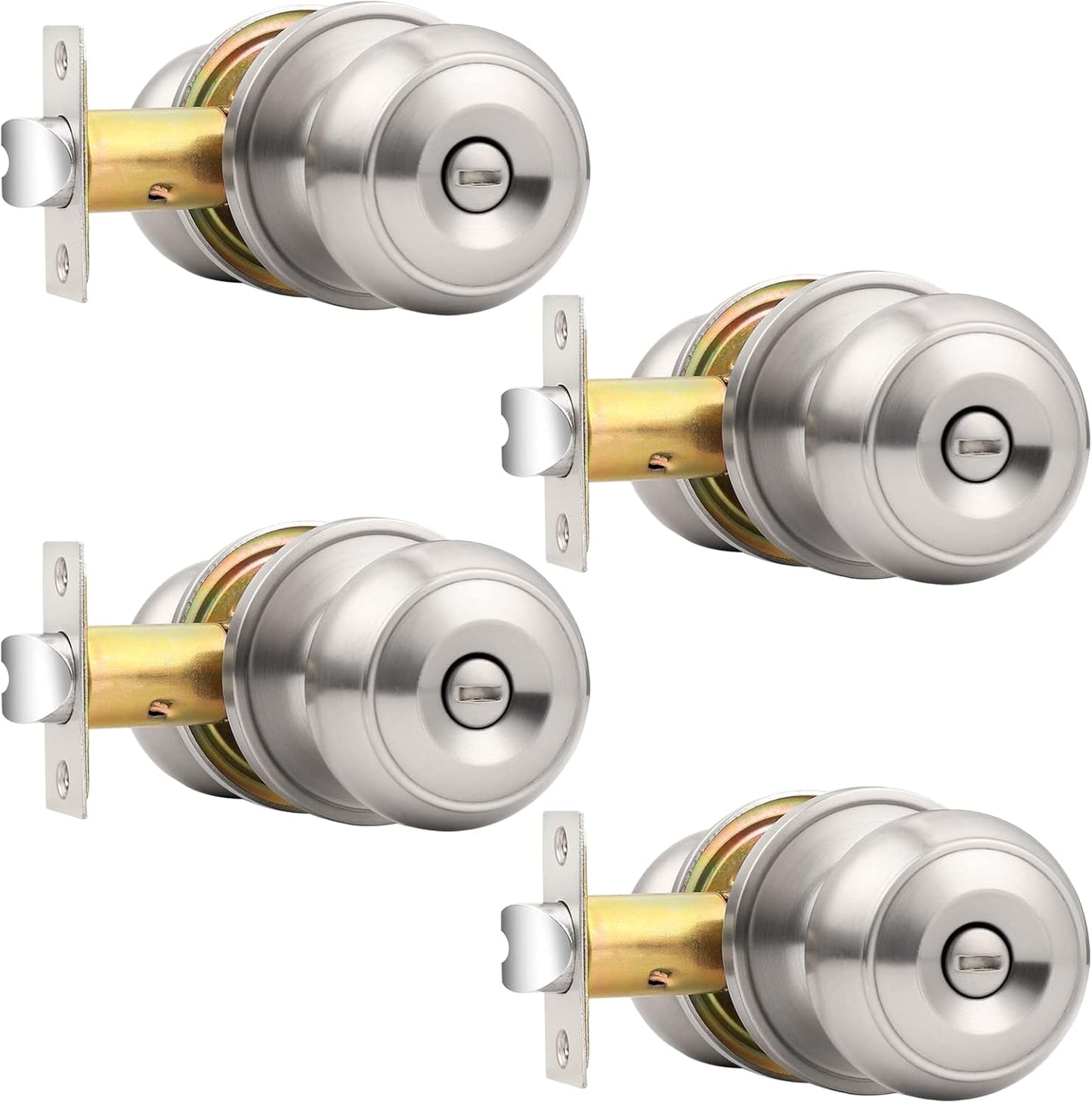 Probrico Privacy Door Knobs for Bedroom or Bathroom, 4 Pack