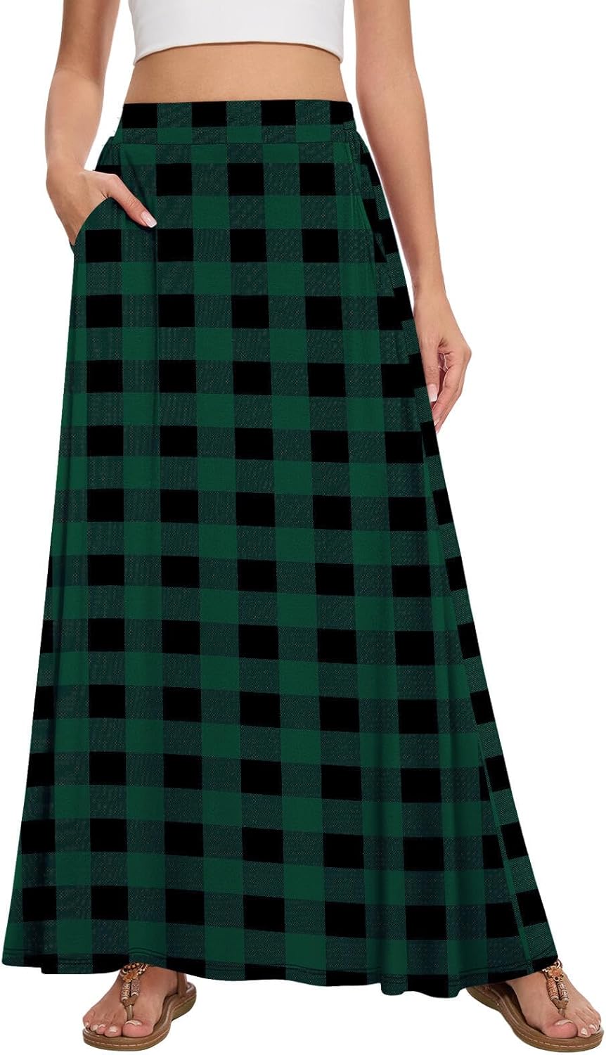 Womens Maxi A-line Long Skirt Casual 2025 with Pockets