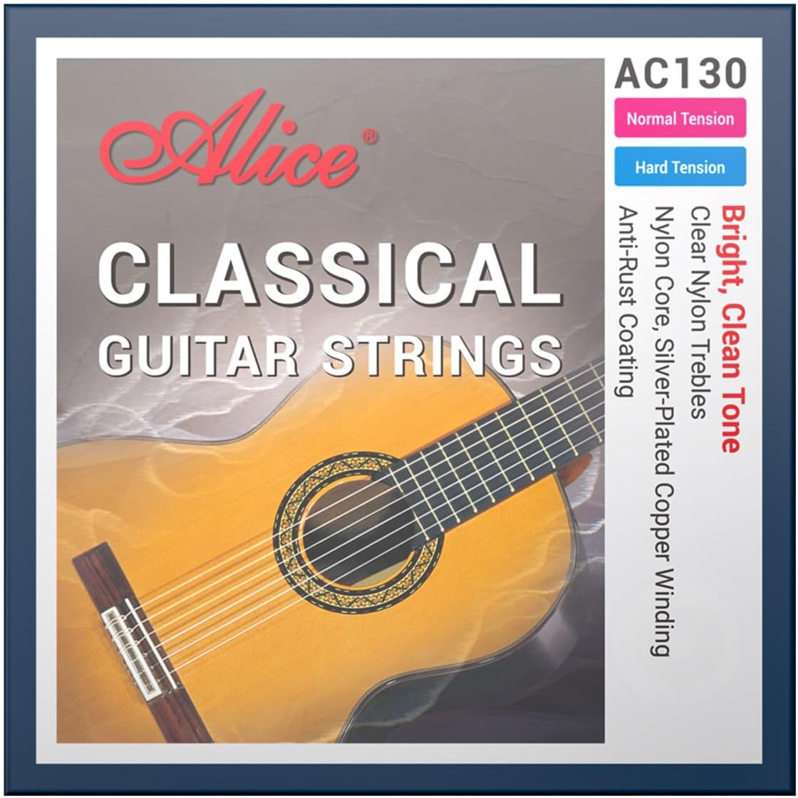 Clear Nylon Classical Guitar Strings Set - Anti-Rust Coating, Normal Tension
