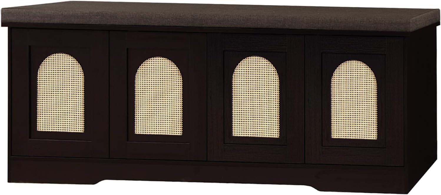 DINZI LVJ Shoe Bench with Cushion and 8-Cubby Storage Solution