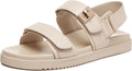 Rihero Women's Flat Sandals Comfort Adjustable Double Strap Slip On it