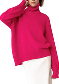 YKR Turtleneck Chunky Knit Sweater High Low Hem - Cozy Fit