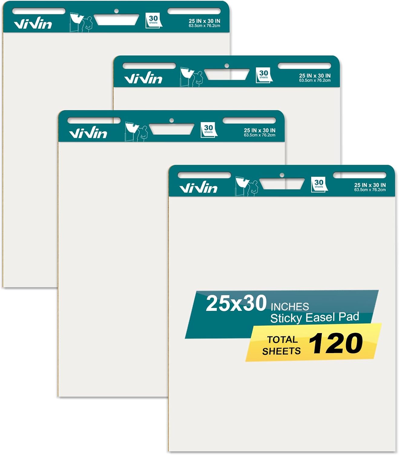 ViVin Super Sticky Easel Pad for Teachers - 25 x 30 in, 120 Sheets
