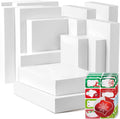 Party Funny 24 Large White Gift Boxes with Lids and 80 Foil Tags
