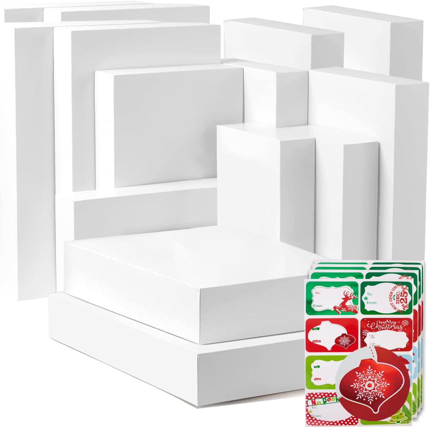 Large White Gift Wrap Boxes with Lids for Holiday Presents