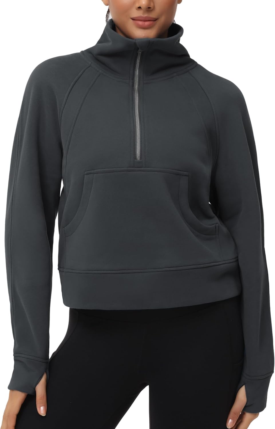 Womens' Half Zip Pullover Fleece Sweatshirt with Pockets