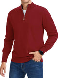 Men's Quarter Zip Sweater Slim Fit Mock Neck - Classic Layering