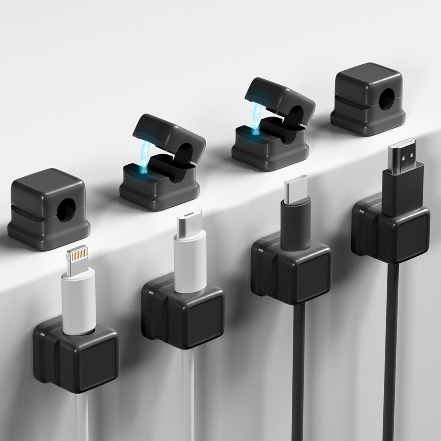 8-Pack Magnetic Cable Clips - Tidy Wires in Style!