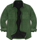 ThCreasa Mens Sherpa Fleece Lined Flannel Shirt Jacket (Style HN1S)