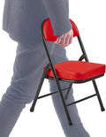 Mini Padded Folding Chairs Portable Camping Chair with Cushion