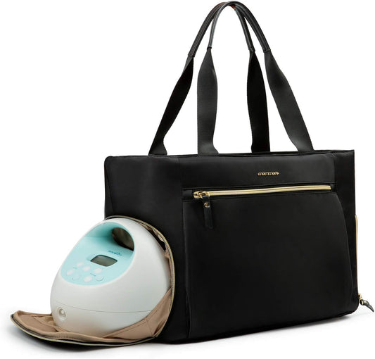 mommore Breast Pump Bag Diaper Tote with Laptop Sleeve