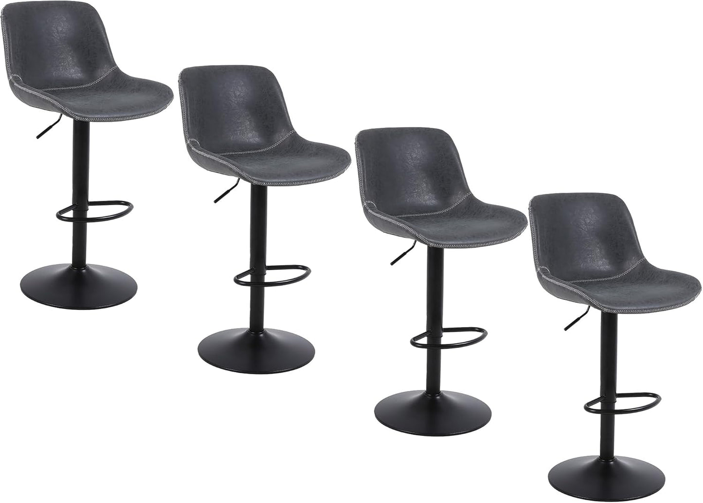 Swivel Counter Height Bar Stools with Back for Comfort
