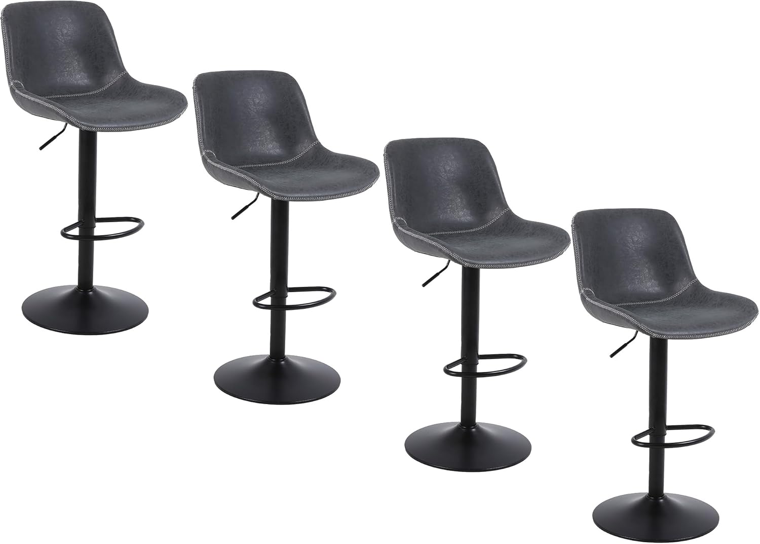 Swivel Counter Height Bar Stools with Back for Comfort