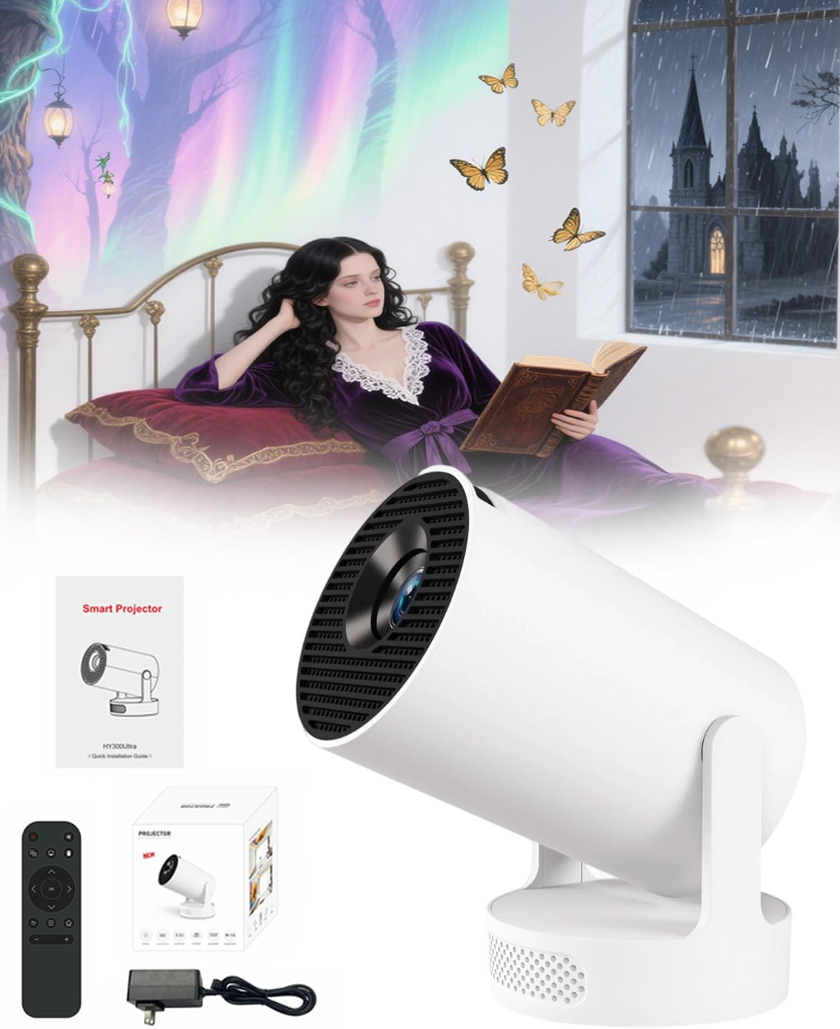 Nooks Projector for Books: 1080p HD with Auto Keystone & More