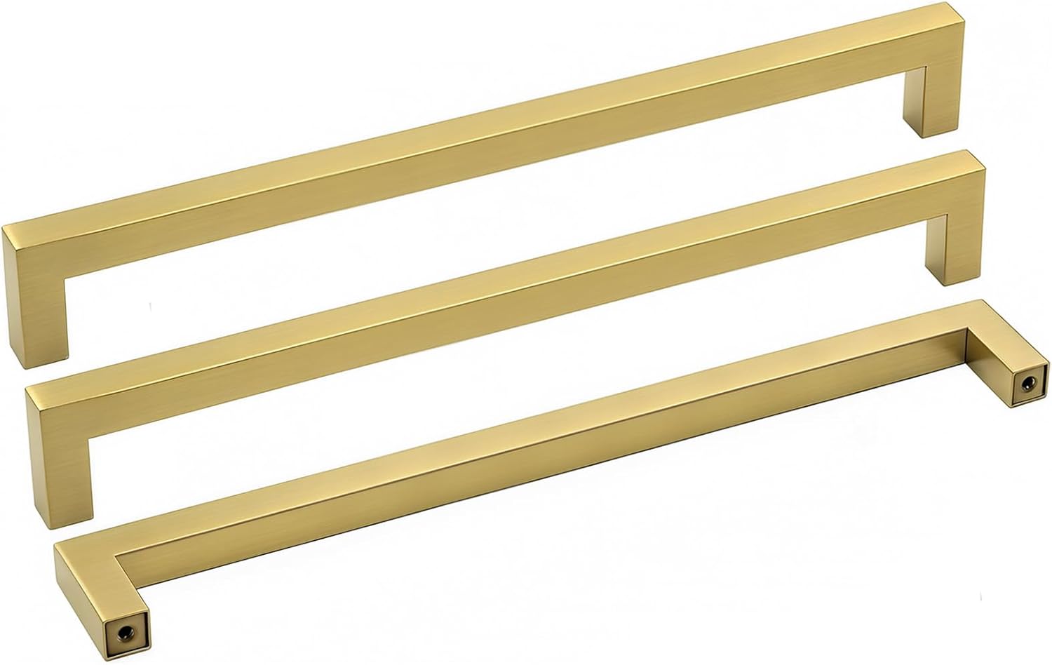 Brushed Brass Cabinet Pulls by goldenwarm - Modern Square Design
