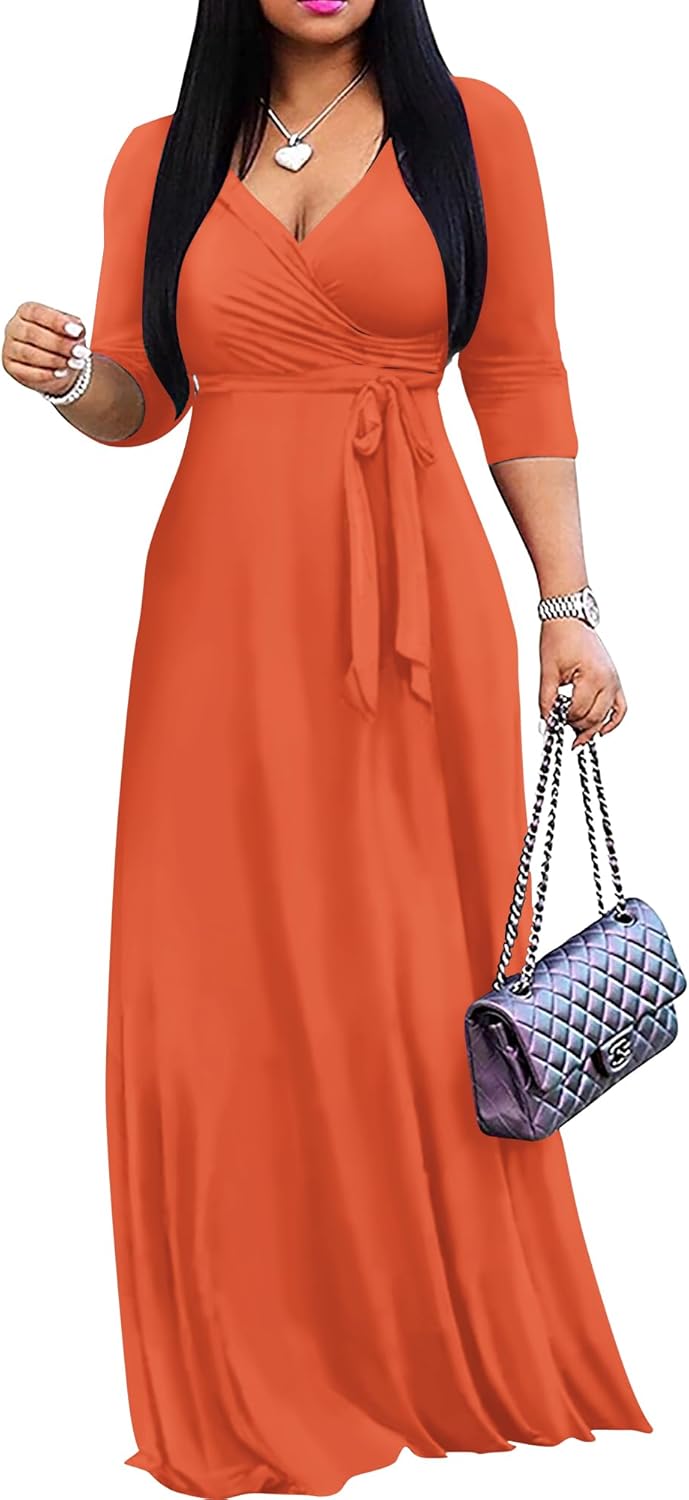 FANDEE Women's 2025 Maxi Dress - Bohemian Summer Style