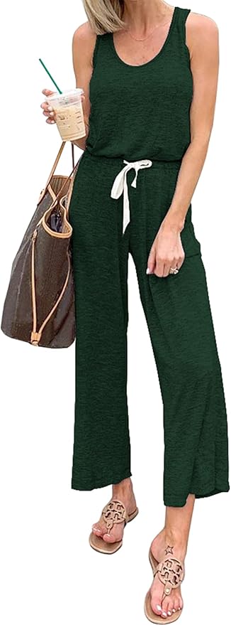 PRETTYGARDEN Women's Casual Sleeveless Jumpsuit for Comfort