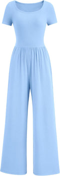 Women's Summer Square Neck Wide Leg Jumpsuit - Flattering Everyday Fit