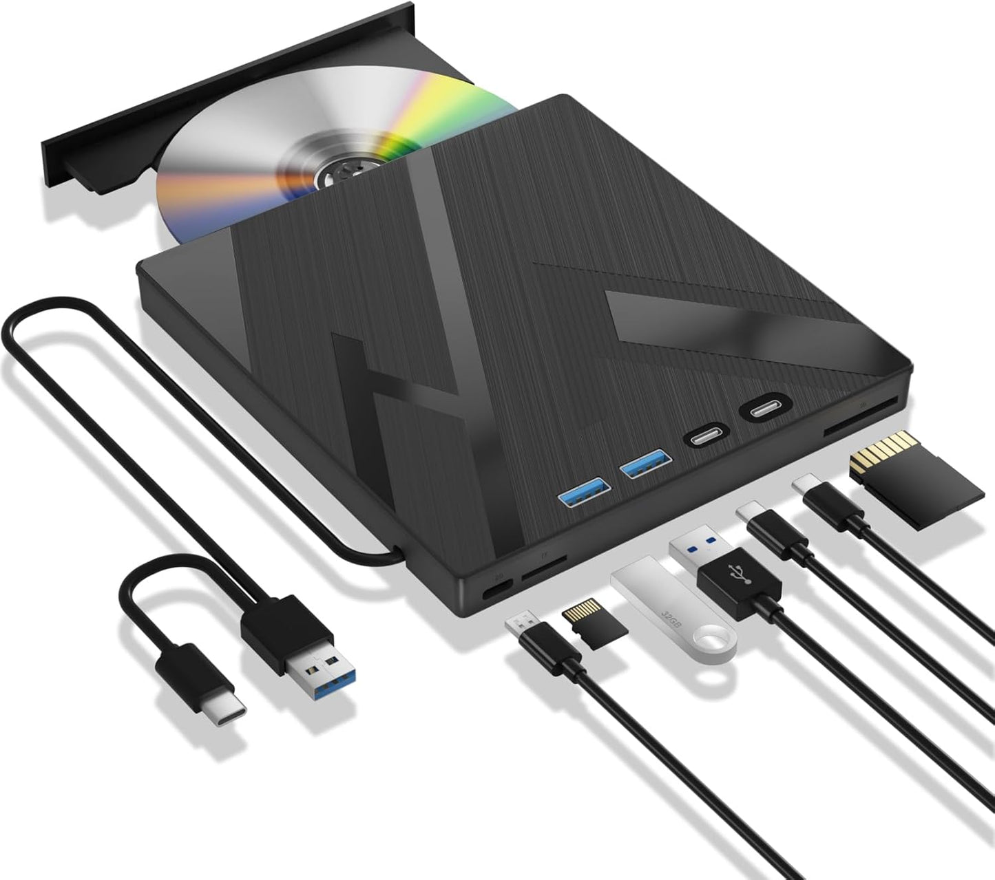 High-Speed 7-in-1 Blu Ray External Drive