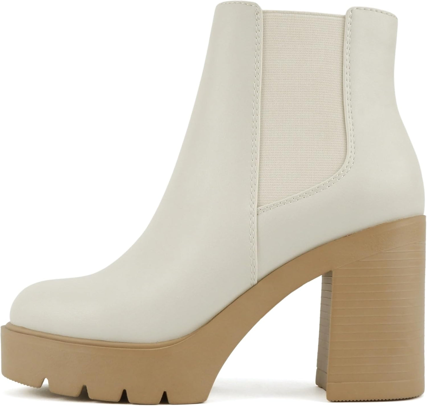 Soda Women Lug Sole High Heel Chelsea Ankle Boot for Style