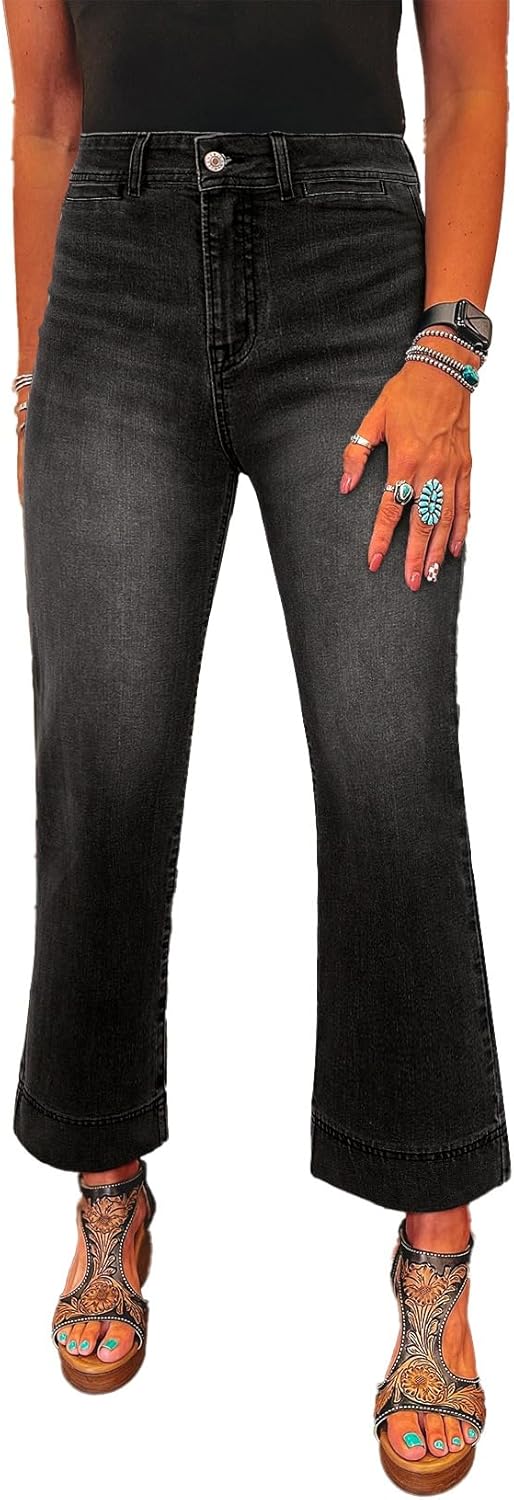 SHEWIN Wide Leg Jeans for Women - Trendy High Waisted Flare