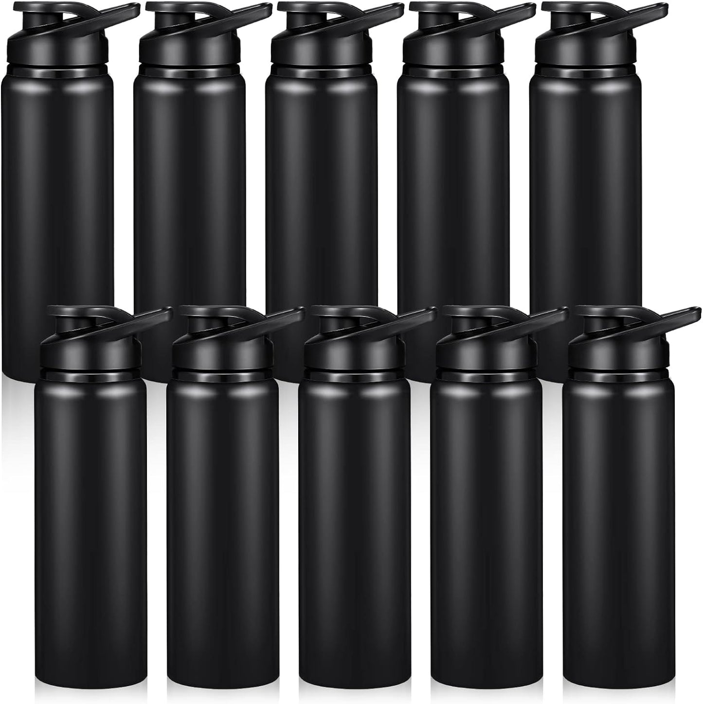 Chengu 10 Pcs 24oz Reusable Aluminum Water Bottles for Travel