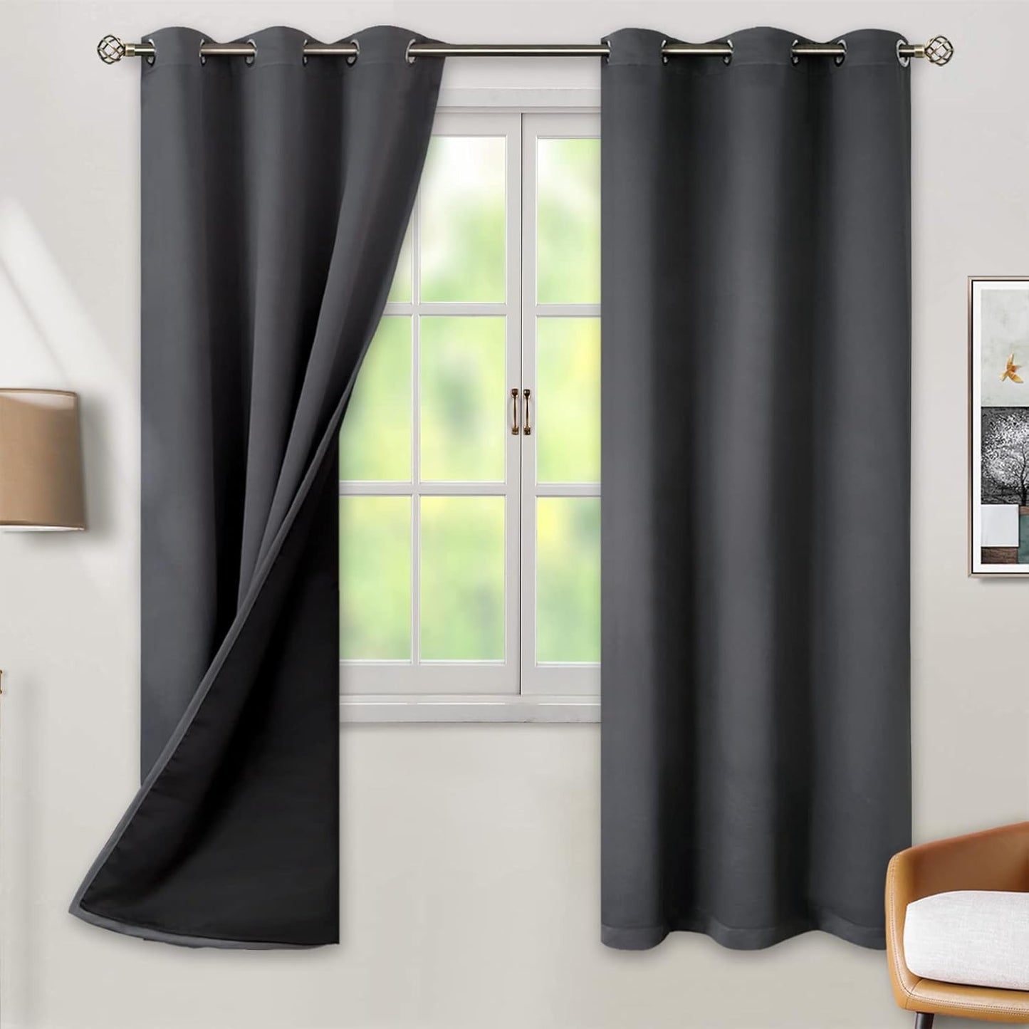 BGment Thermal Insulated Blackout Curtains for Bedroom 42x72