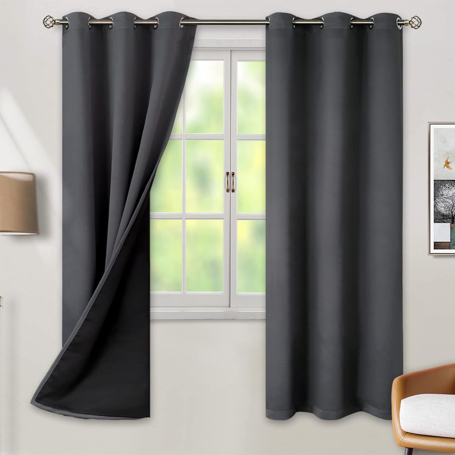 BGment Thermal Insulated Blackout Curtains for Bedroom 42x72