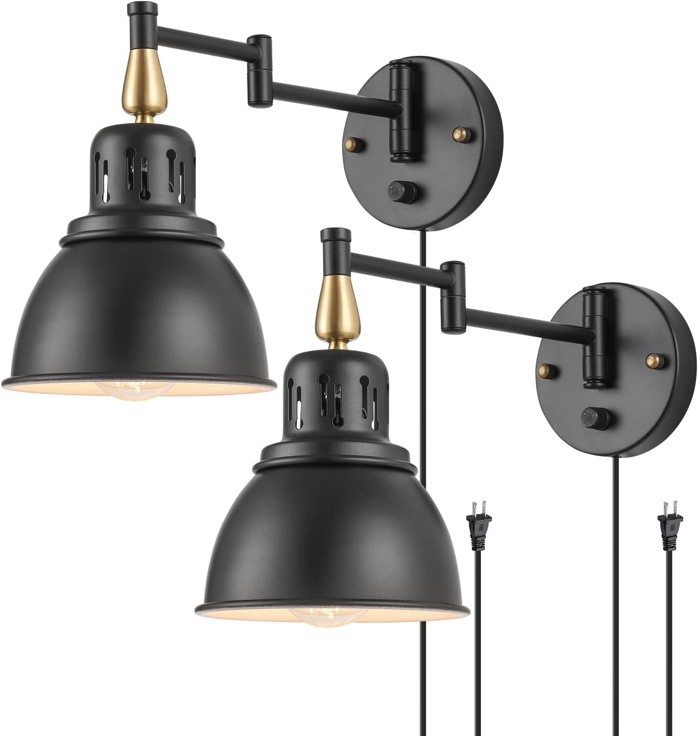 Dimmable Wall Sconces with Adjustable Swing Arm for Home Decor