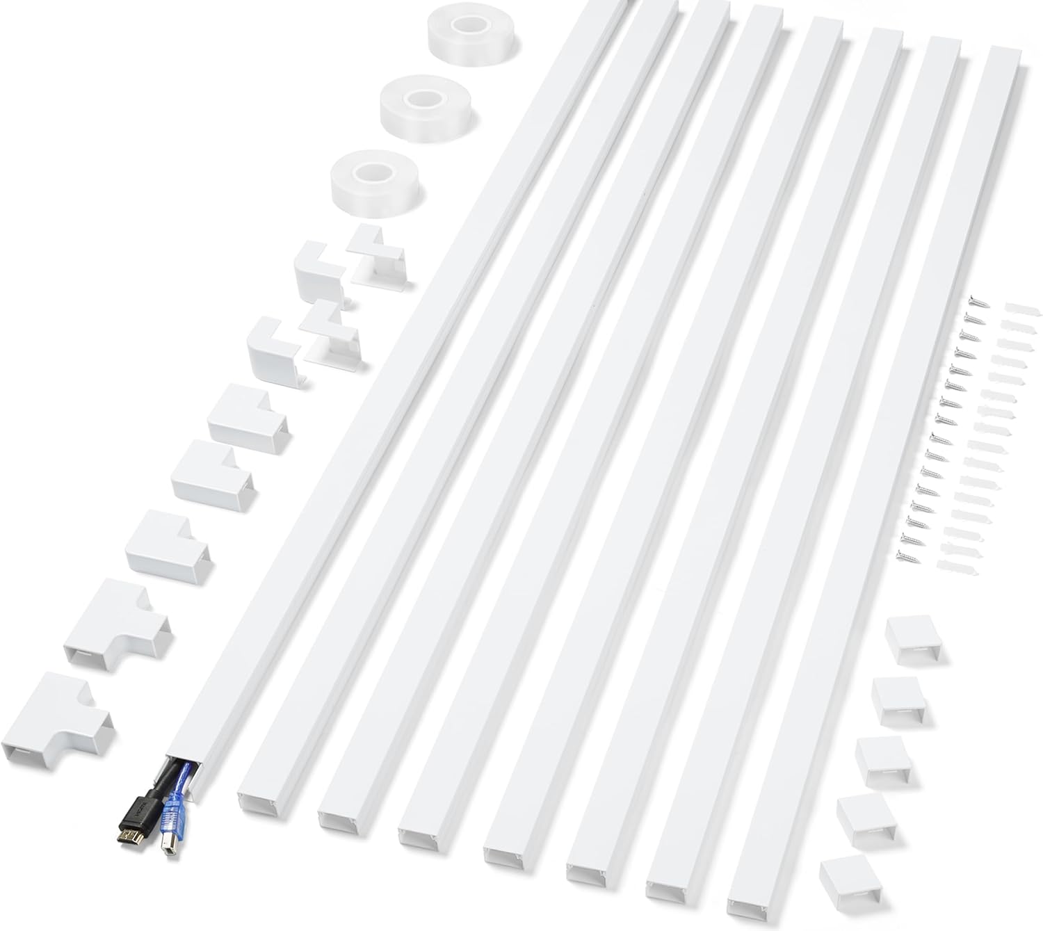 Cord Covers for Wires on Wall - Extra-Long Cable Management Kit