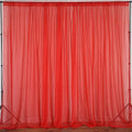 Polyester See Through Chiffon Backdrop Drape Panel (Red, 5 ft x 10 ft)