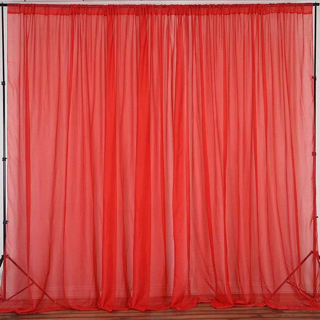 Polyester See Through Chiffon Backdrop Drape Curtain Panel