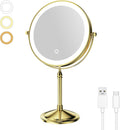 Lighted Makeup Mirror 10x Magnification Vanity Mirror - Rechargeable