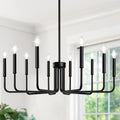 Lynnoland Black 10-Light Chandelier for Vintage Home Lighting