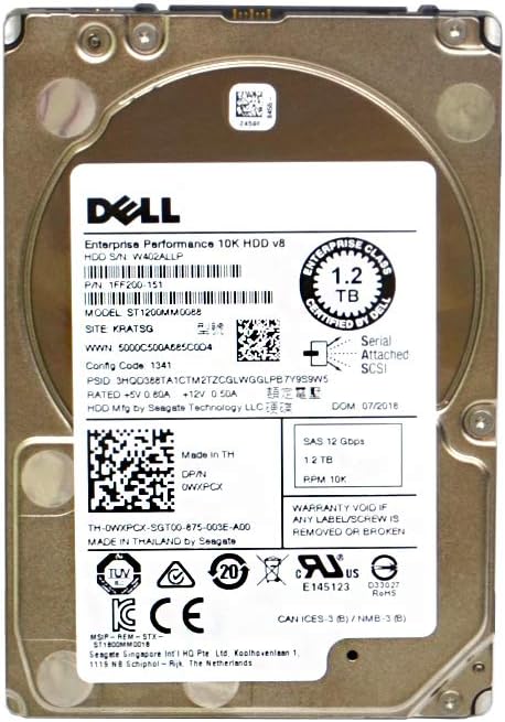 Seagate 1.2TB HDD 10K RPM 2.5in 12Gb/s SAS Hard Disk Drive