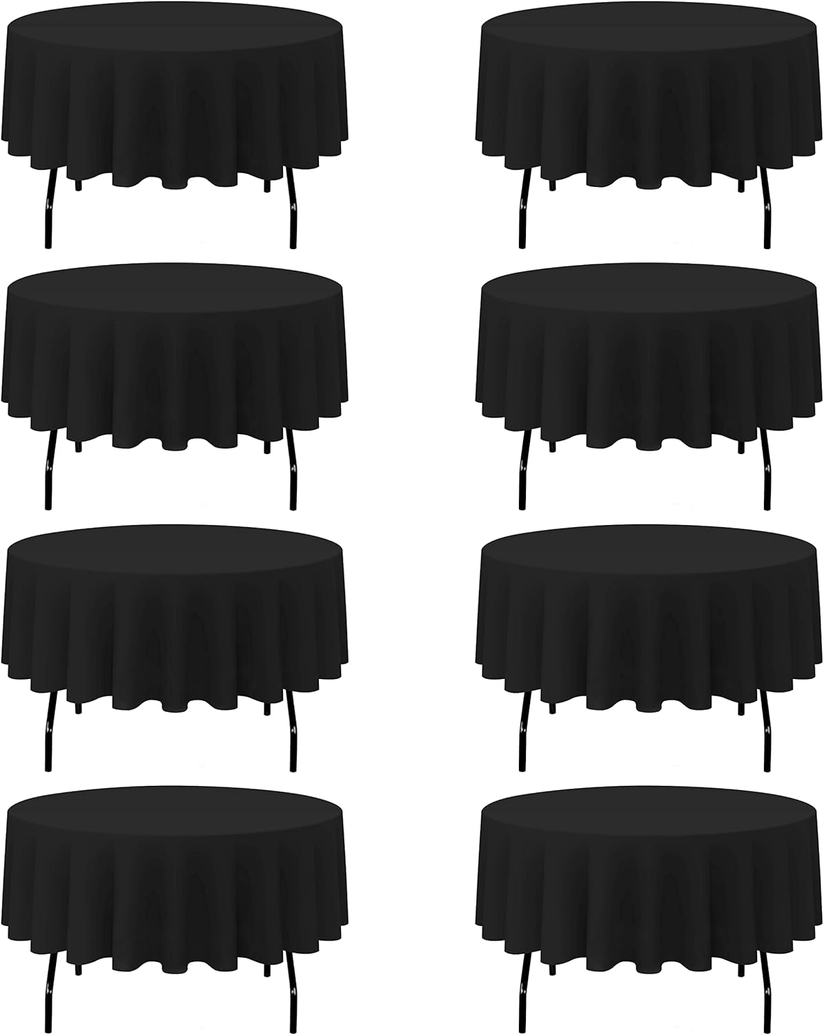 Premium 90 Inch Black Round Tablecloths for Elegant Events