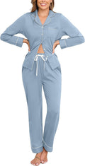 Veseacky 100% Cotton Pajamas for Women Set - Soft Long Sleeve PJs wash