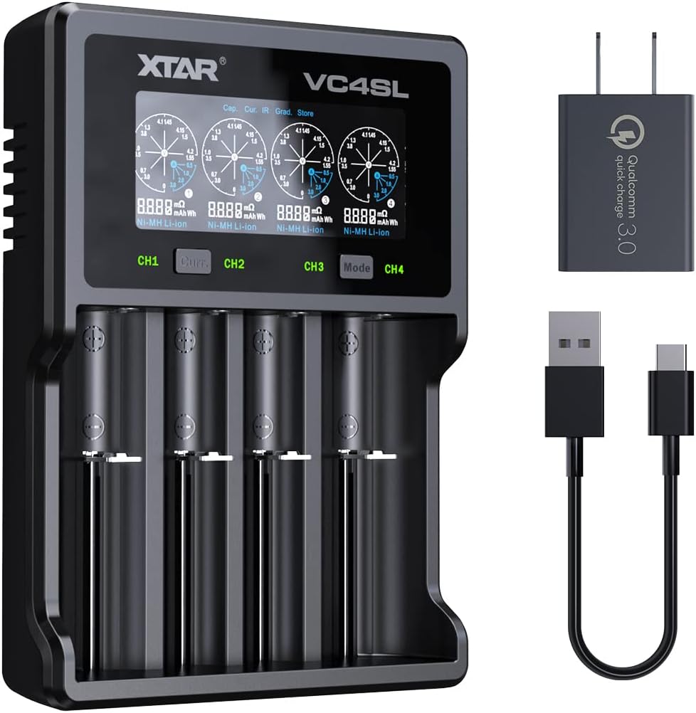 XTAR VC4SL Fast Charger for Liion & Ni-MH Batteries