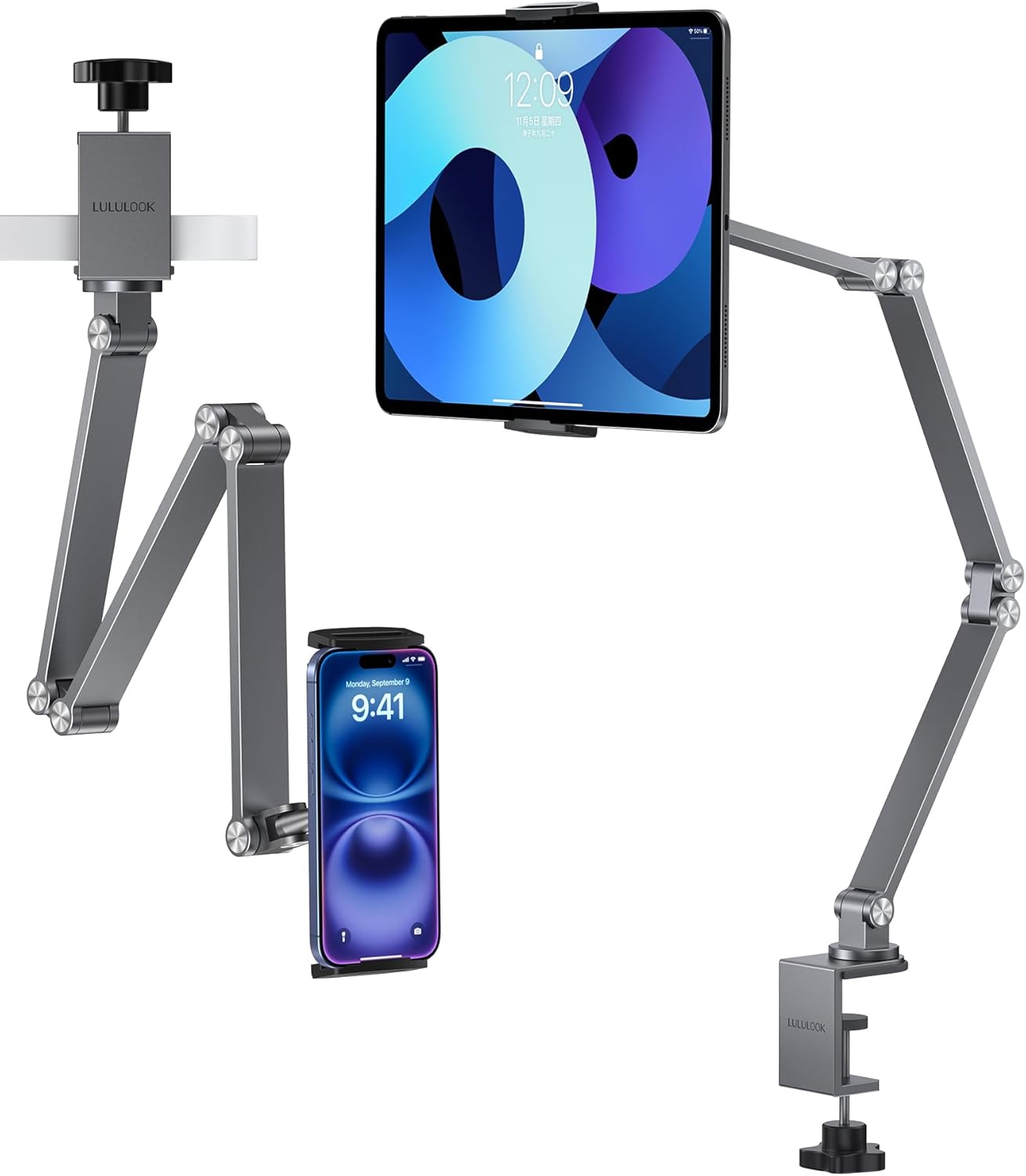 Tablet Stand for iPad and Phones - Heavy Duty 360 Rotating Holder