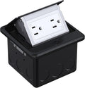 Pop Up Floor Outlet Box with 15A Tamper-Resistant Receptacle - Flush