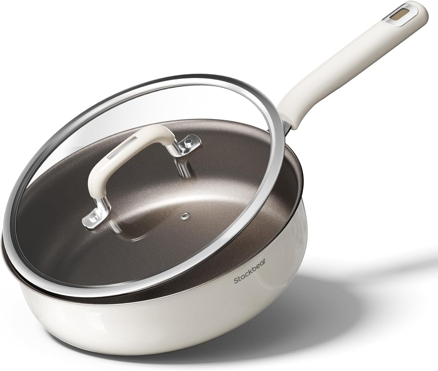 Ceramic Deep Frying Pan Nonstick by stackbear - 11in
