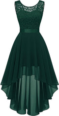 Womens High Low Lace Cocktail Dress 2025 - Sleeveless Chiffon Fit